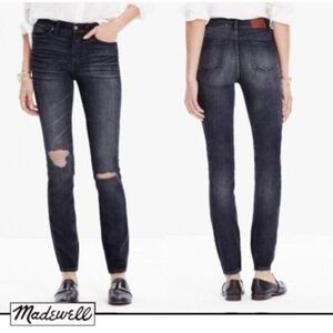 Madewell High Riser Skinny Jeans Size 27 Waist Distressed Kincaid Wash E1565